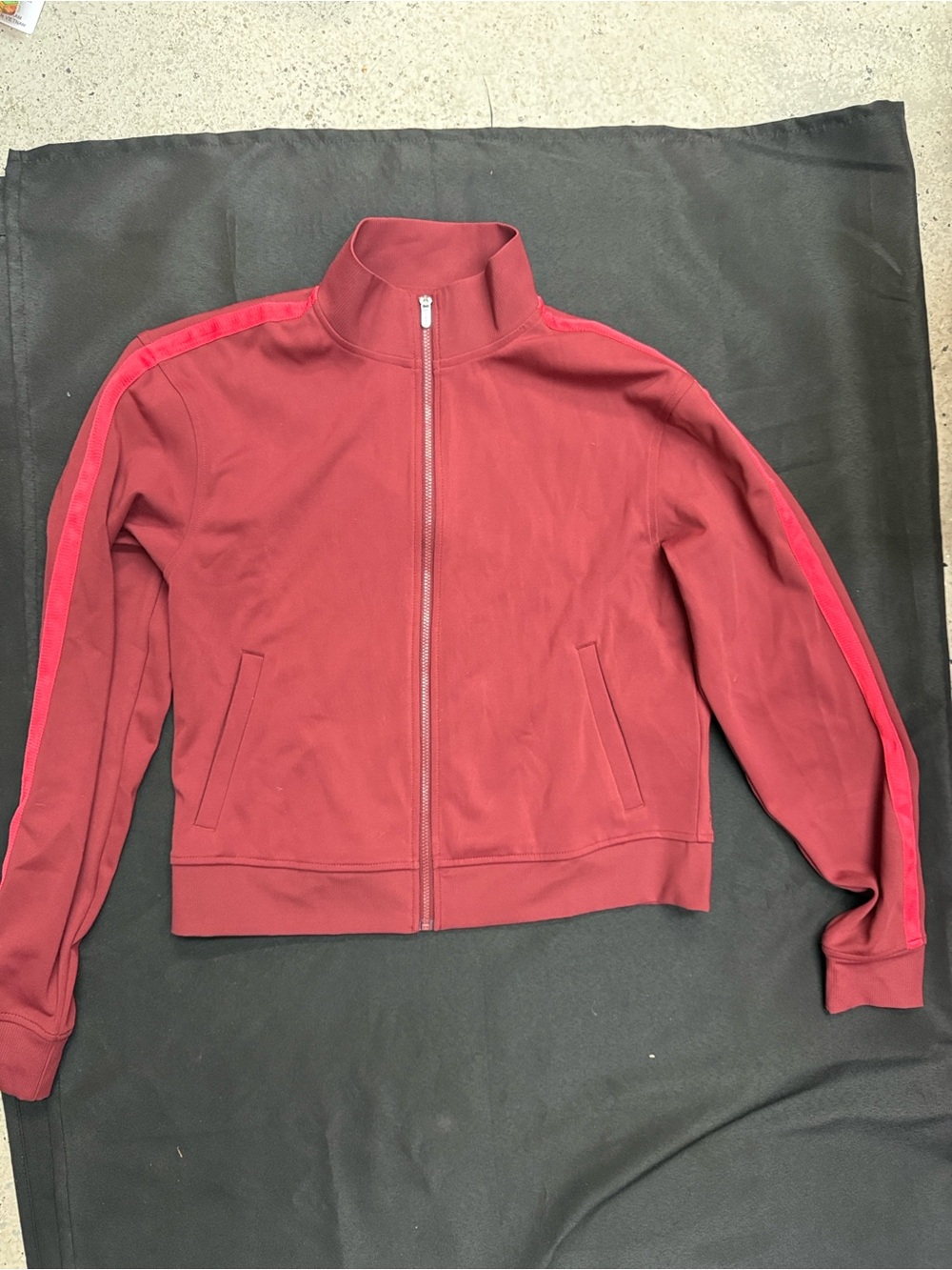 Athleta Finish Line Track Jacket Punch Pink Maroon Stripe Size Small